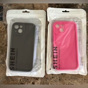 Shein Phone Case Black/Pink Lot of 2 Fits Iphone 15 Accessories Back Case New